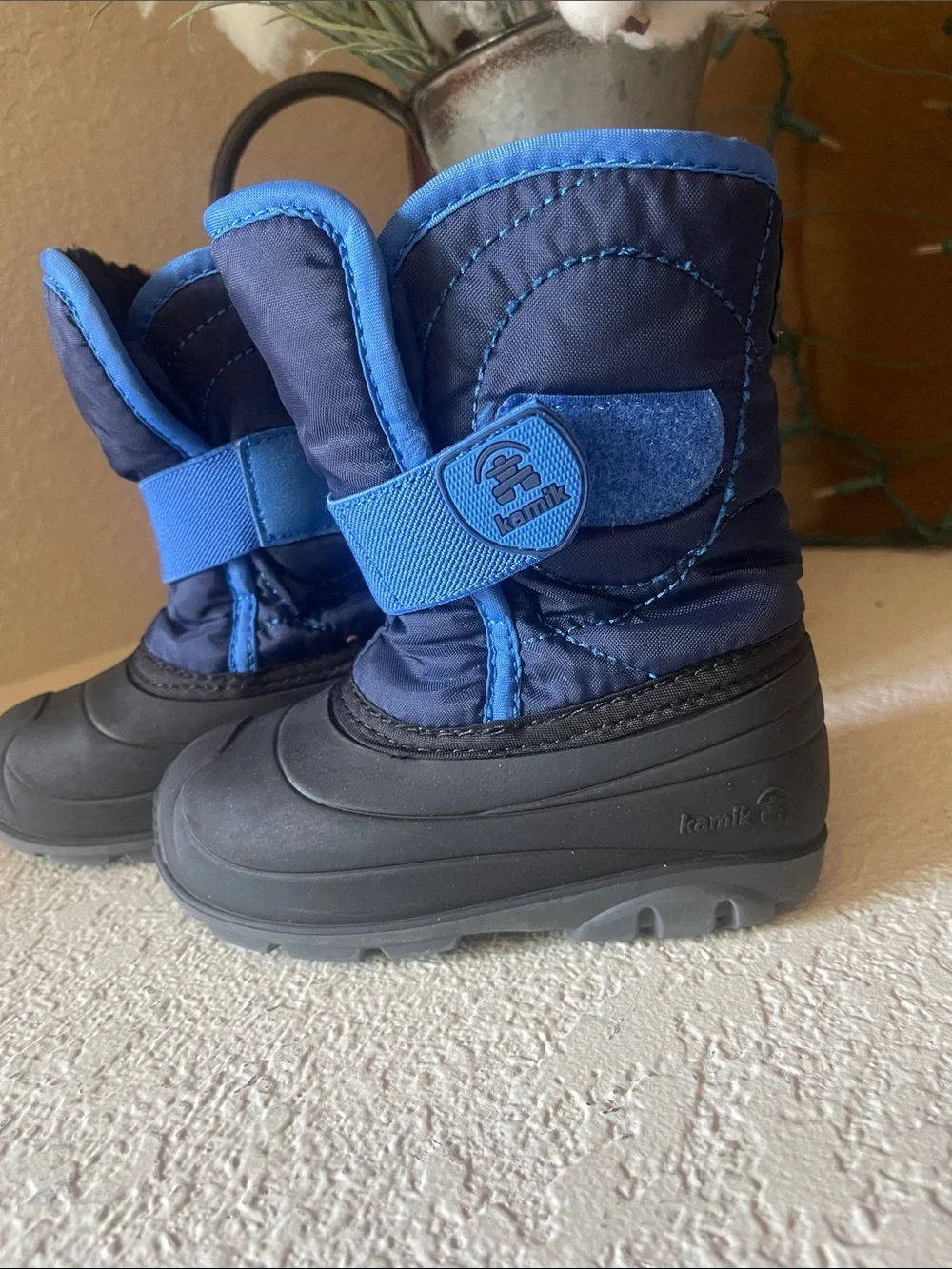 Kamik Kids Navy and Bright Blue Winter Boots